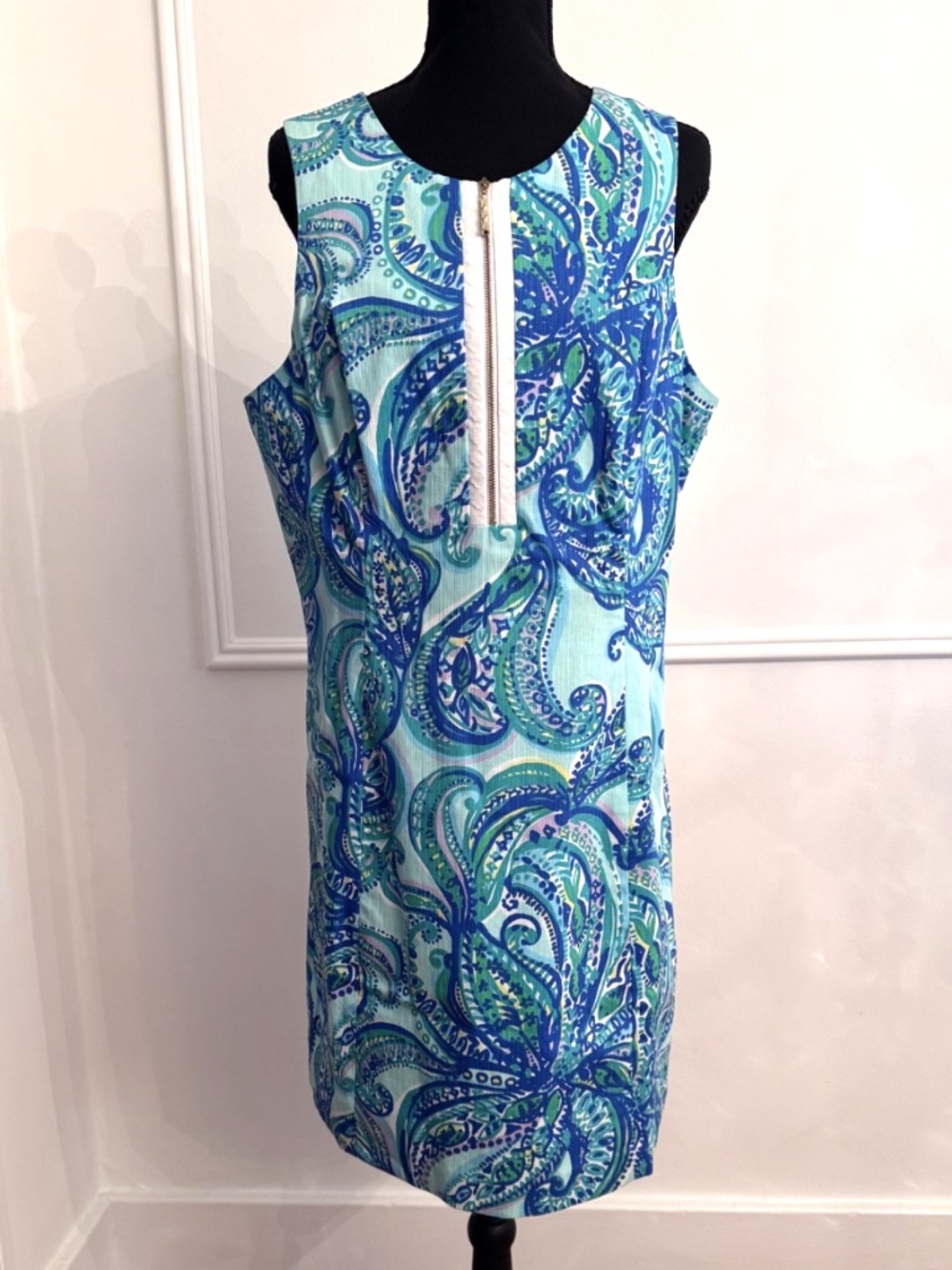NWT Lilly Pulitzer Penelope Shift Dress 14 Poolside Blue Floral Shift Lined